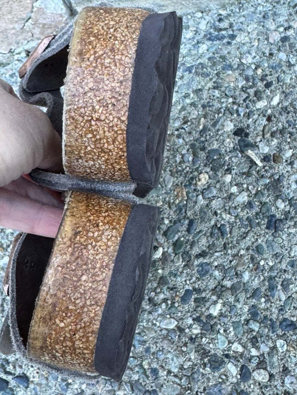Birkenstock Arizona Soft Footbed Suede Slide Sandals in Taupe Size 38 - Picture 12 of 13